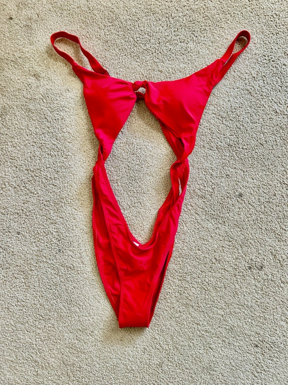 Red Cutout One-Piece Swimsuit